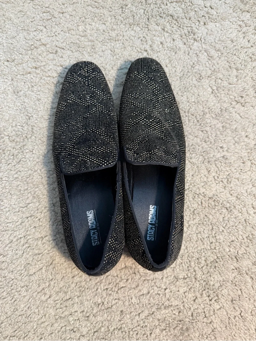 Stacy Adams Black Dress Shoes with Gold Speckle Pattern